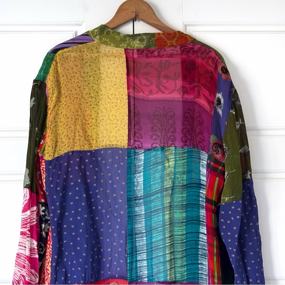 Sacred Threads Floral Patchwork Cardigan Medium B… - image 8